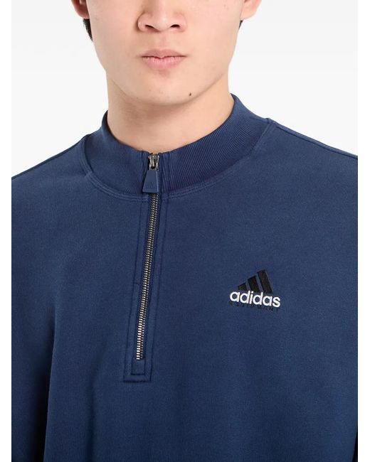 Adidas Blue Half-Zip Sweatshirt for men