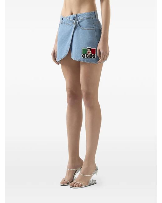Gcds Blue Betty Boop Mini Skirt