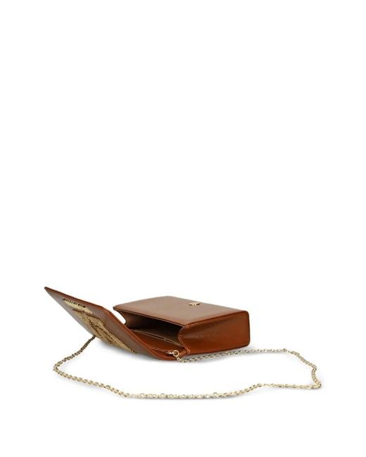 Love Moschino Brown Studded Chain Cross Body Bag