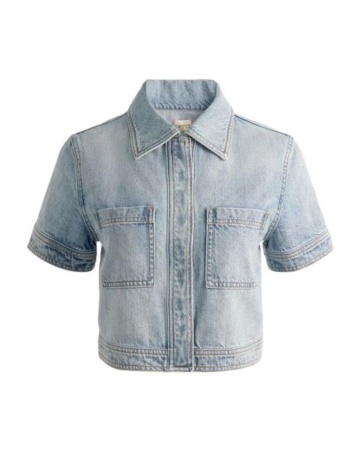 Alice + Olivia ショートスリーブ デニムシャツ Blue