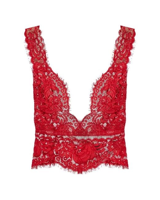 DSquared² Red Sophie Lace Blouse