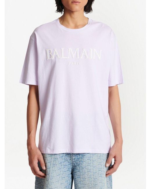 Dakloos Touhou Vruchtbaar Balmain T-shirt Met Logo in het Wit voor heren | Lyst NL