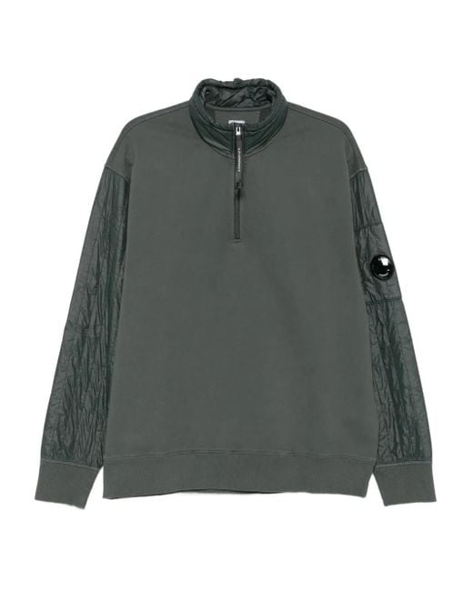 メンズ C P Company ハーフジップ スウェットシャツ Green