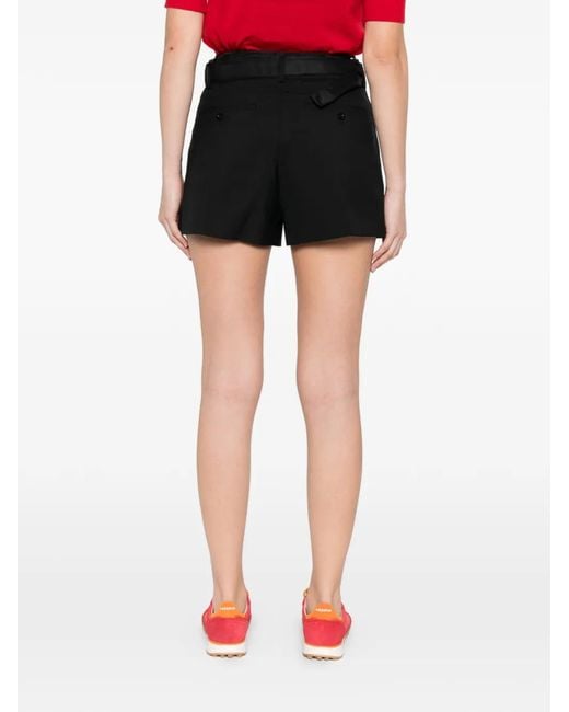 Sacai Black High-Waist Shorts