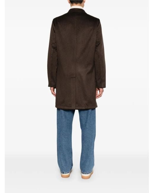 KIRED Brown Manteau En Cachemire À Simple Boutonnage for men