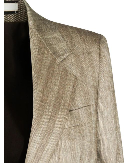Tagliatore Natural Herringbone-Pattern Suit