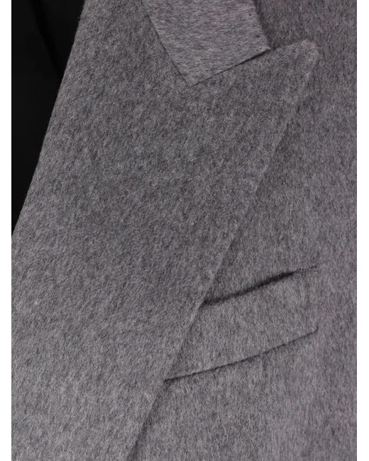 Tagliatore Gray Double-Breasted Coat