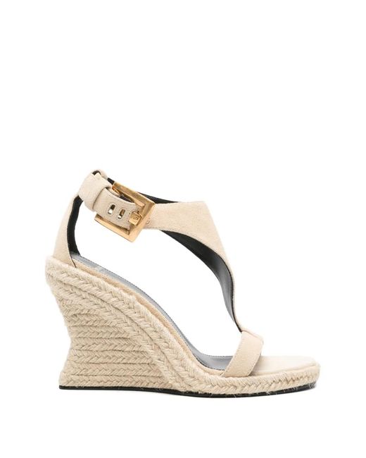 Balmain Natural Espadrilles Compensées Anthem
