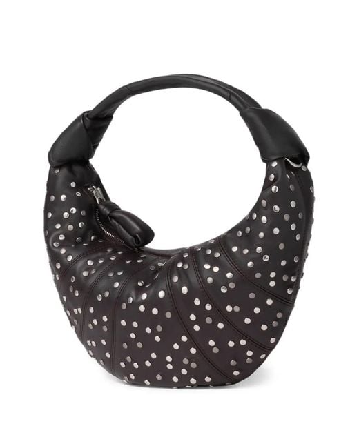 Lemaire Black Mini Fortune Croissant Studded Tote Bag