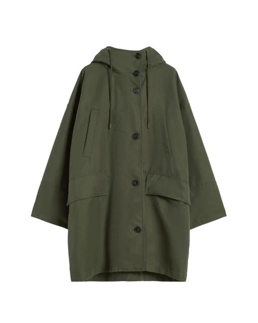 Weekend by Maxmara Green Hooded Button Jacket