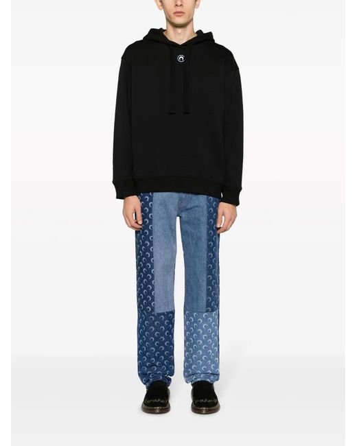 MARINE SERRE Blue Regenerated-Denim Slim-Fit Jeans for men