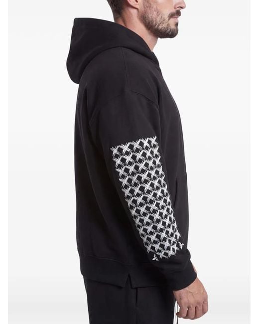 Exit Society Black Logo-Print Zipped Hoodie for men