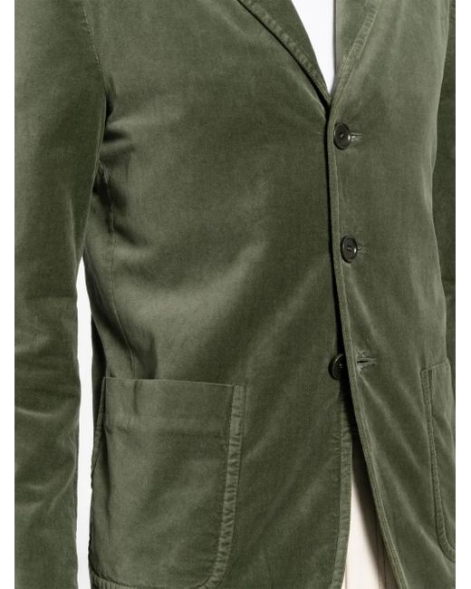 Aspesi Green Velvet Single-Breasted Blazer for men