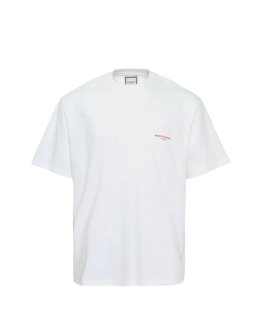 WOOYOUNGMI メンズ ホワイト ロゴ Tシャツ