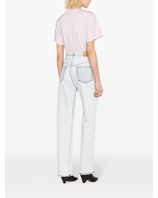 Isabel Marant White Noemie High-rise Straight-leg Jeans