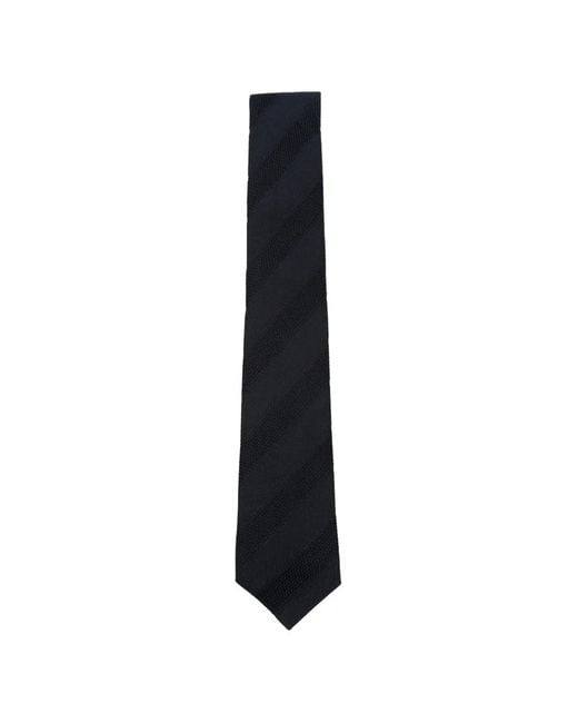 Tagliatore Black Diagonal-Stripe Knitted Tie for men