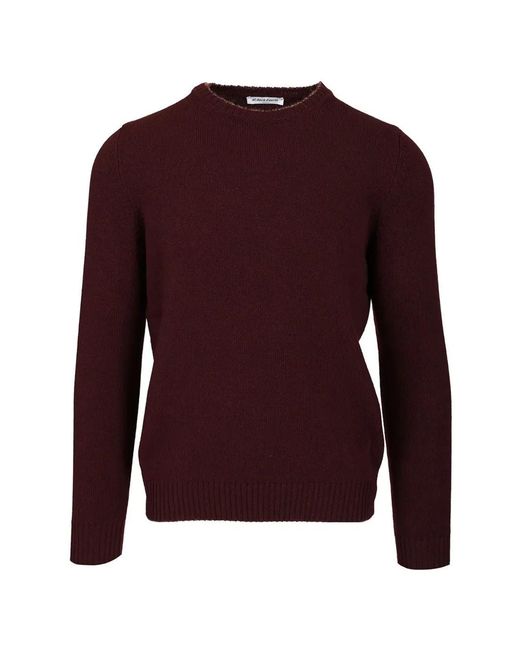 Al Duca D'aosta Purple Ribbed-Trim Crew-Neck Sweater for men