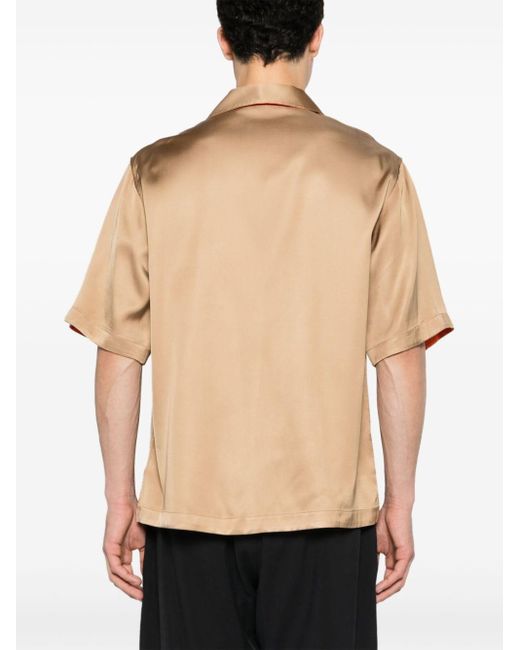 4SDESIGNS Natural Short-sleeves Reversible Shirt for men