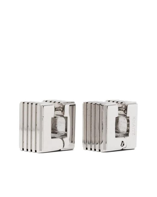 Khaite Gray Small Empire Post-Back Earrings