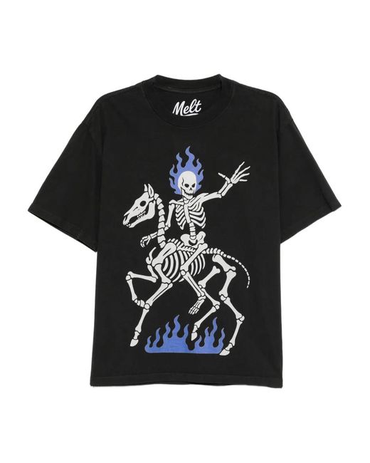 Melt Black Graphic-Print T-Shirt for men