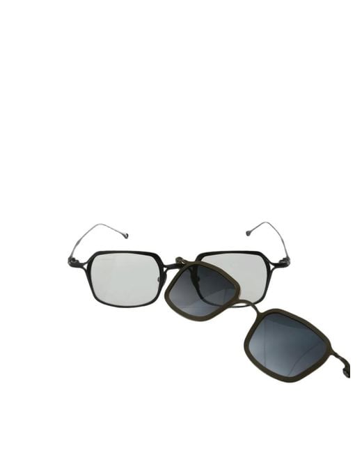 Rigards Black Square-Frame Clip-On Sunglasses