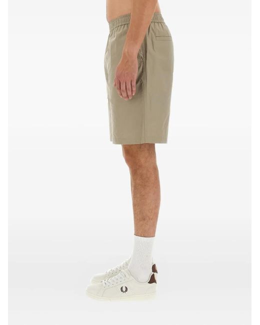 Fred Perry Natural Elasticated Cotton Shorts for men