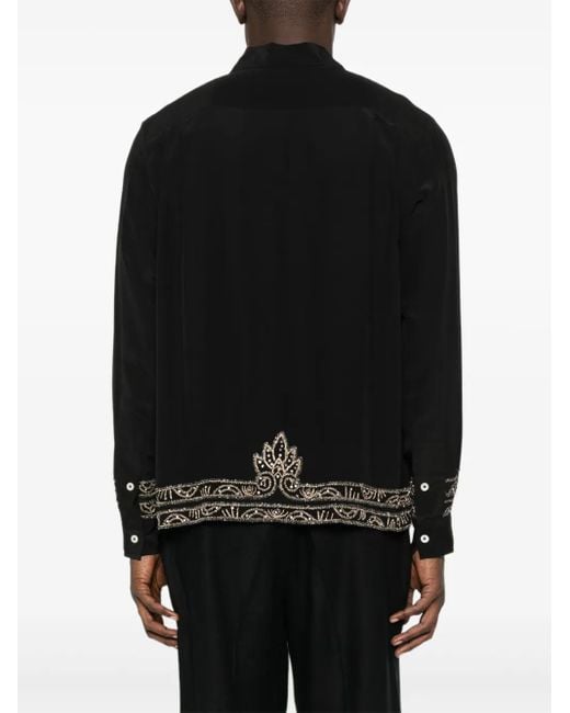 Bode Black Beaded-Embellishment Shirt for men