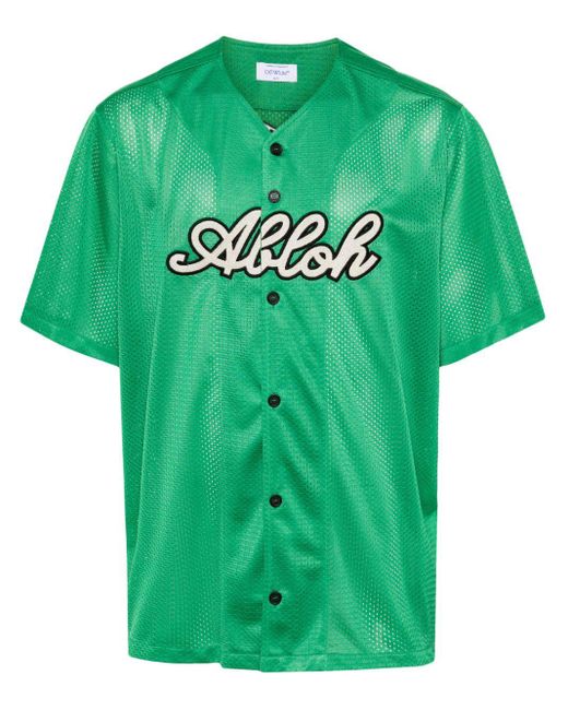 Off-White c/o Virgil Abloh Green Baseball Mesh Jersey Shirt for men