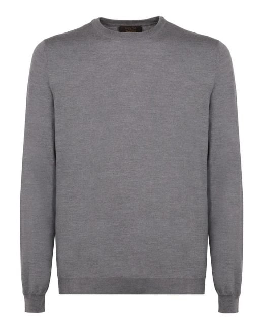 Slowear Gray Fine-Knit Ribbed Sweater for men