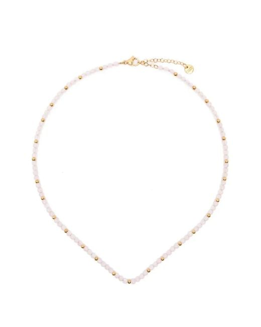 COLLANINE COLORATE White Lobster-Fastening Beaded Necklace