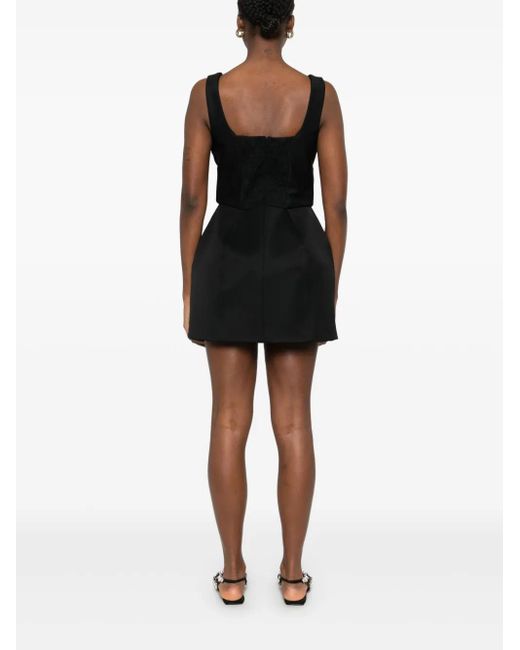 GIUSEPPE DI MORABITO Black Draped Mini Dress