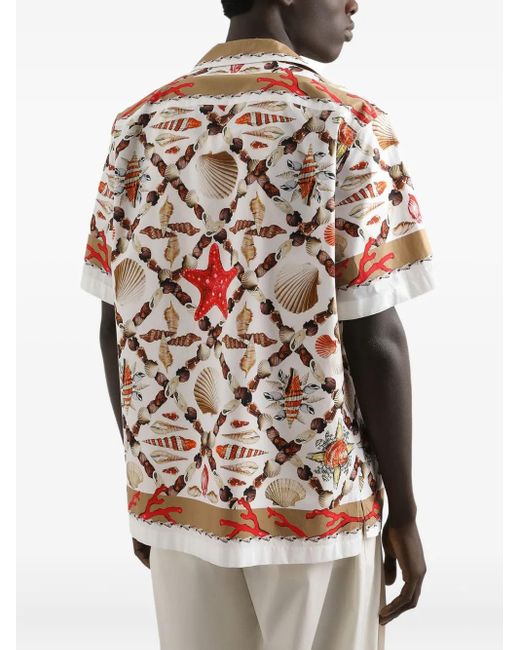 Dolce & Gabbana Hawaiihemd Mit Muschel-Print in Multicolor für Herren