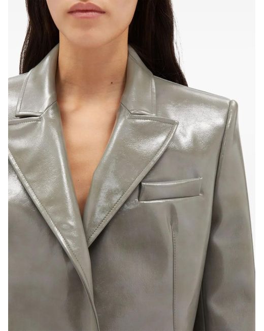 MSGM アニマルフリーレザー ジャケット Gray