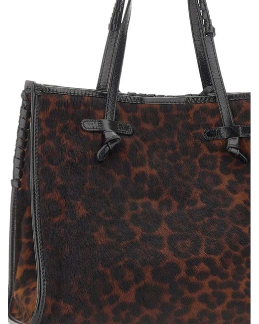 MARCELLA CLUB Black Marcella Animal-Print Tote Bag
