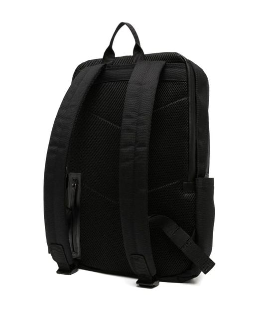 Agnes B. Black Logo-Print Zip-Up Backpack for men