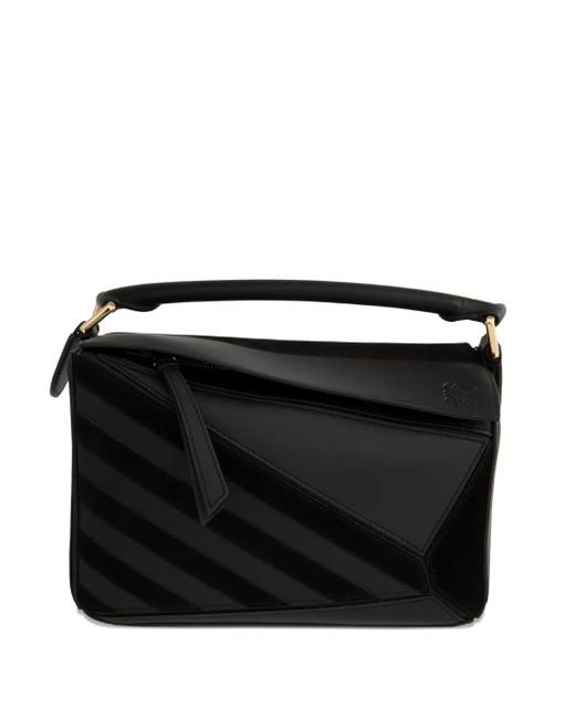 Loewe Puzzle Suède Clutch in het Black