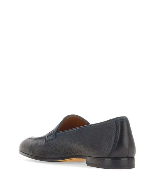 Doucal's Blue Penny Leather Loafers for men
