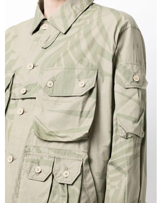 Engineered Garments Green Camouflage-print Shirt Jacket for men