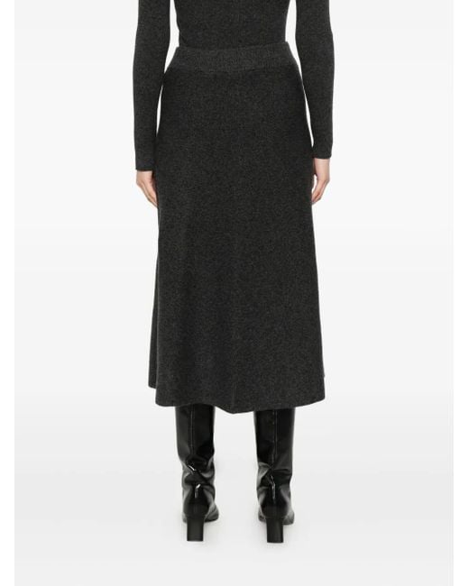 Agnona Black Gestrickter Midirock