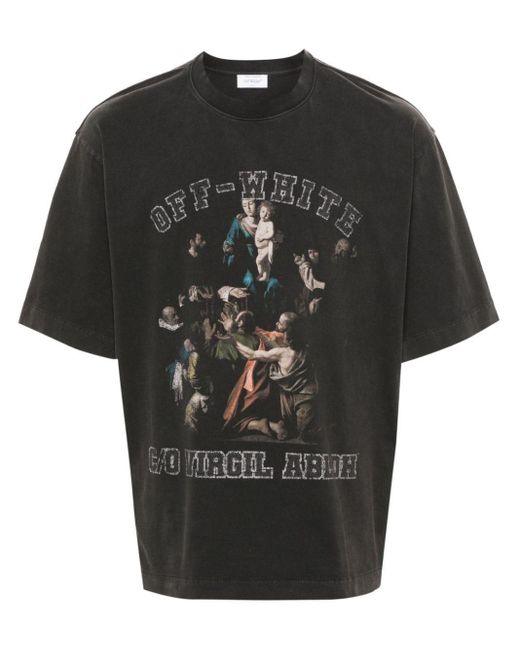 T-shirt en coton à logo imprimé Off-White c/o Virgil Abloh pour homme en coloris Black