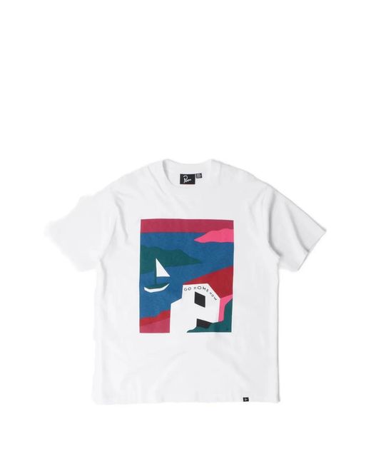 by Parra White No Vacation Graphic-Print T-Shirt for men
