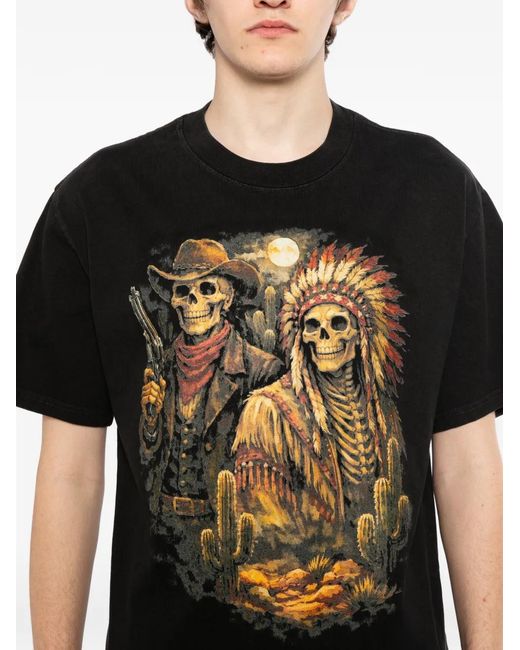 Melt Black Graphic-Print T-Shirt for men