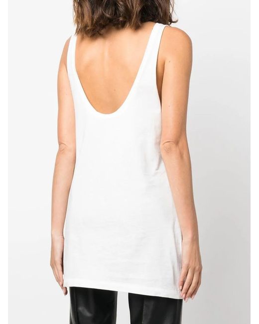 Philosophy Di Lorenzo Serafini White Logo-Print Cotton Tank Top