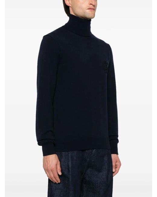 Dolce & Gabbana Black Logo-Patch Sweater for men
