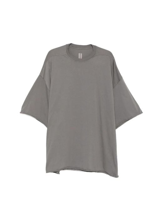 Rick Owens Gray Tommy Raw-Cut Oversized Cotton T-Shirt for men