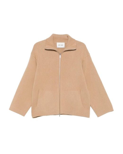 Soft Goat Natural Zip Cardigan