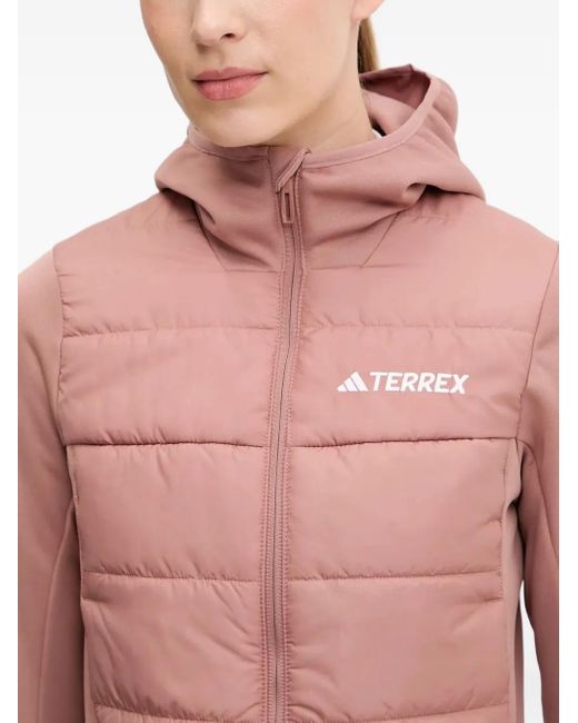 Adidas Pink Quilted Hooded Jacket