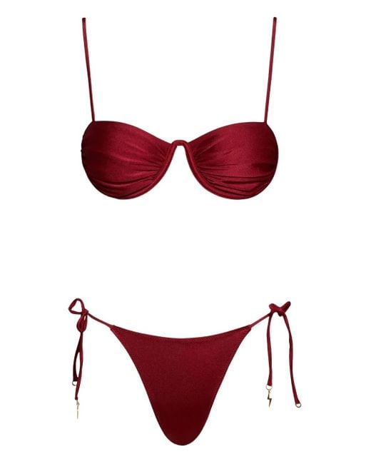 Noire Swimwear Monowire シャーリング ビキニ Red