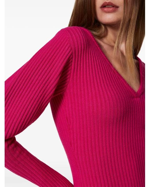 Twinset Red Gerippter Pullover