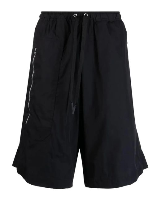 JORDANLUCA Black Zip-Detail Wrap Shorts for men